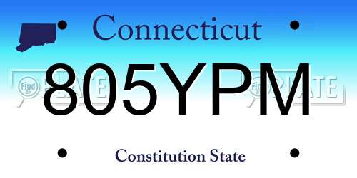 805YPM Connecticut License Plate