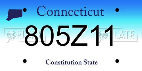 805Z11 Connecticut License Plate