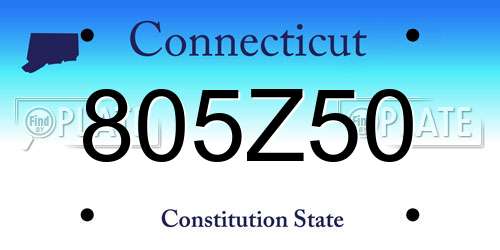 805Z50 Connecticut License Plate