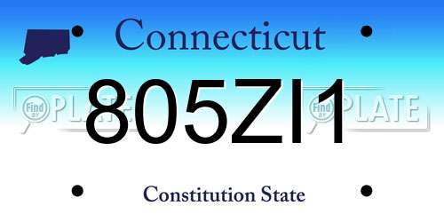 805ZI1 Connecticut License Plate