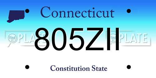 805ZII Connecticut License Plate