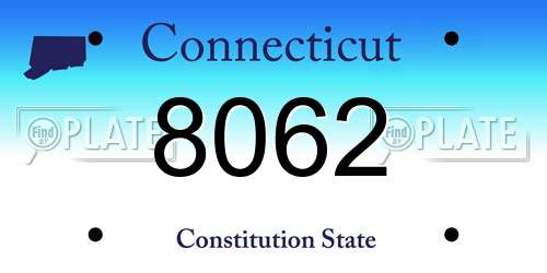 8062 Connecticut License Plate
