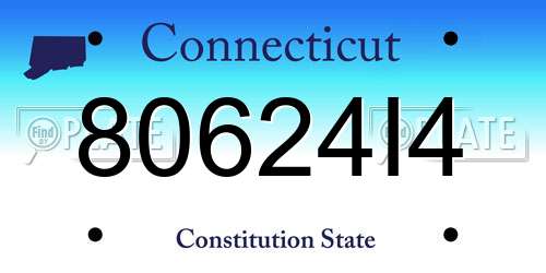 80624I4 Connecticut License Plate