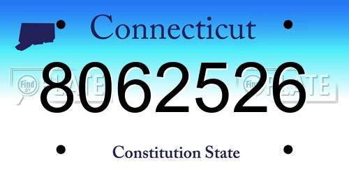8062526 Connecticut License Plate