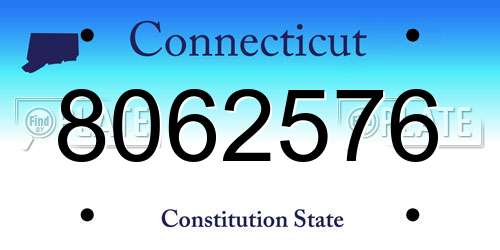 8062576 Connecticut License Plate
