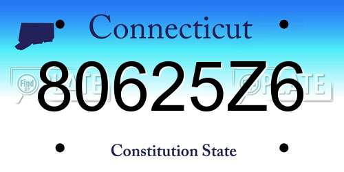 80625Z6 Connecticut License Plate