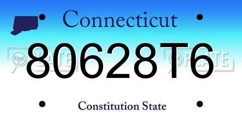 80628T6 Connecticut License Plate