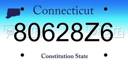 80628Z6 Connecticut License Plate