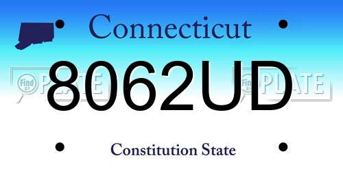 8062UD Connecticut License Plate