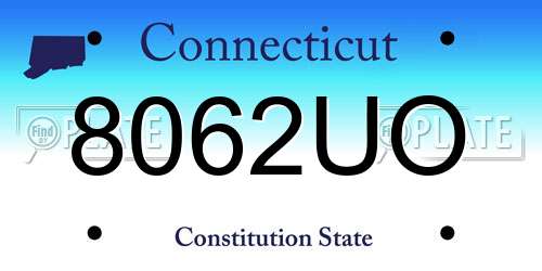 8062UO Connecticut License Plate