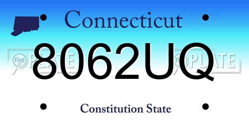 8062UQ Connecticut License Plate