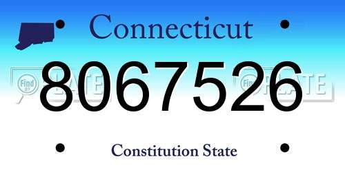 8067526 Connecticut License Plate