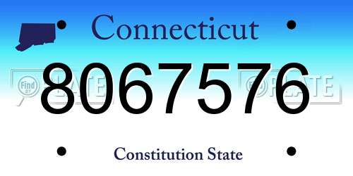 8067576 Connecticut License Plate