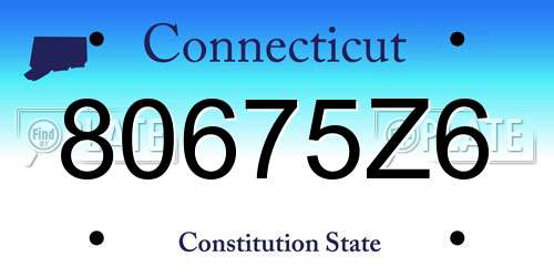 80675Z6 Connecticut License Plate