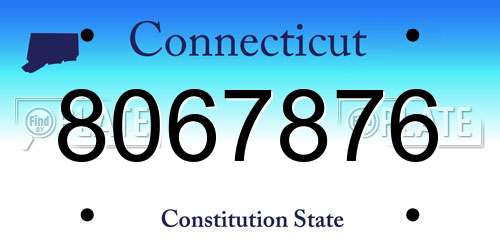 8067876 Connecticut License Plate