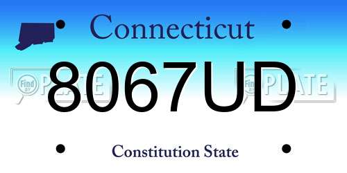 8067UD Connecticut License Plate