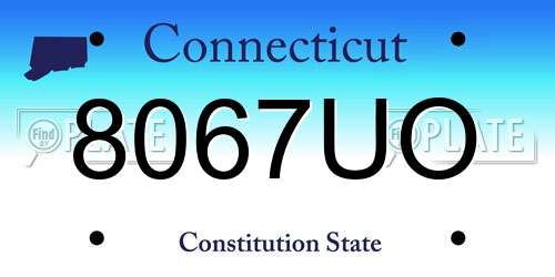 8067UO Connecticut License Plate