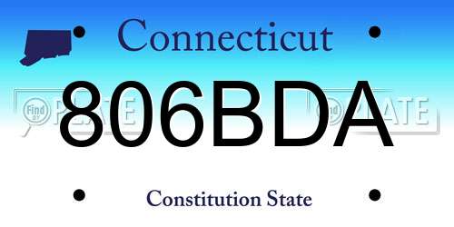 806BDA Connecticut License Plate