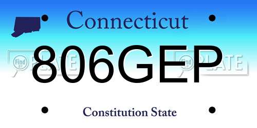 806GEP Connecticut License Plate