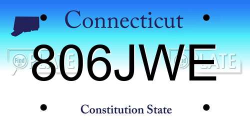806JWE Connecticut License Plate