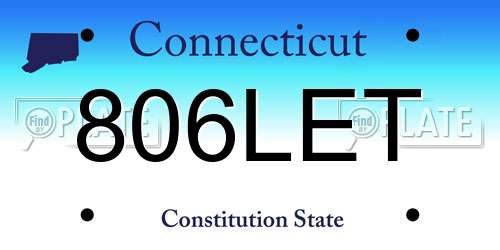 806LET Connecticut License Plate