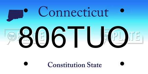 806TUO Connecticut License Plate