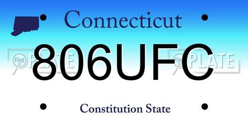 806UFC Connecticut License Plate