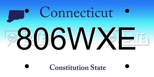 806WXE Connecticut License Plate