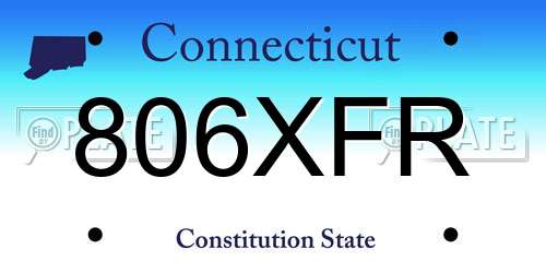 806XFR Connecticut License Plate