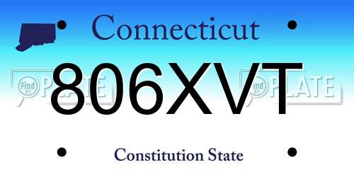 806XVT Connecticut License Plate