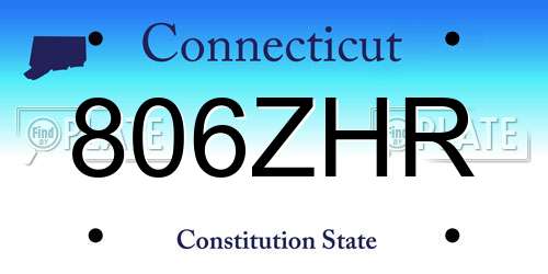 806ZHR Connecticut License Plate
