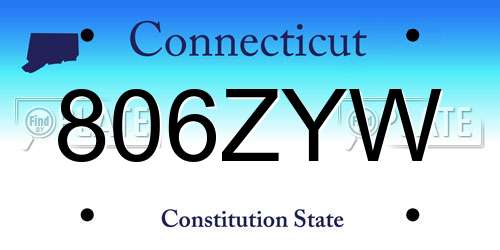 806ZYW Connecticut License Plate