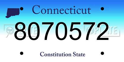 8070572 Connecticut License Plate