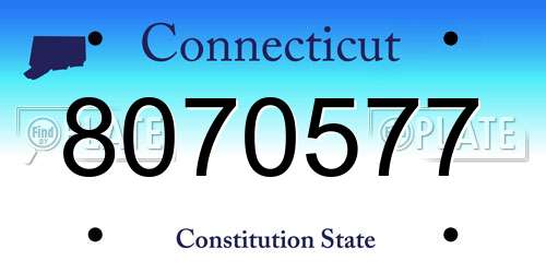 8070577 Connecticut License Plate