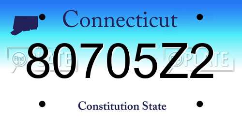 80705Z2 Connecticut License Plate