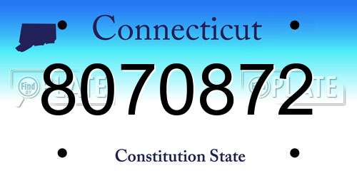 8070872 Connecticut License Plate