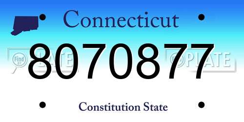 8070877 Connecticut License Plate