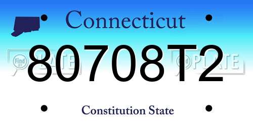 80708T2 Connecticut License Plate