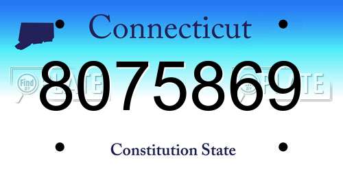 8075869 Connecticut License Plate