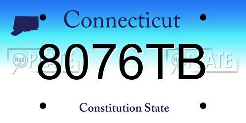 8076TB Connecticut License Plate