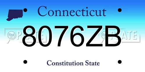 8076ZB Connecticut License Plate