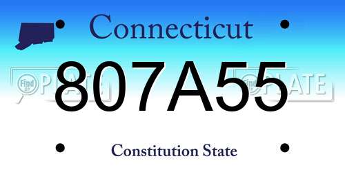 807A55 Connecticut License Plate