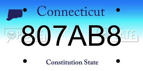 807AB8 Connecticut License Plate
