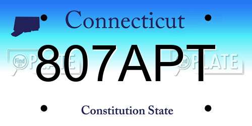 807APT Connecticut License Plate