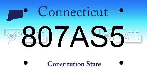 807AS5 Connecticut License Plate