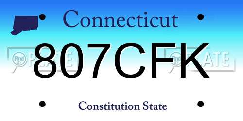 807CFK Connecticut License Plate