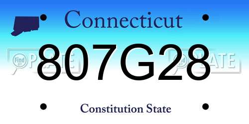 807G28 Connecticut License Plate