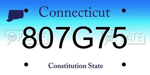 807G75 Connecticut License Plate