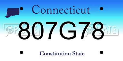 807G78 Connecticut License Plate