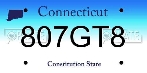 807GT8 Connecticut License Plate